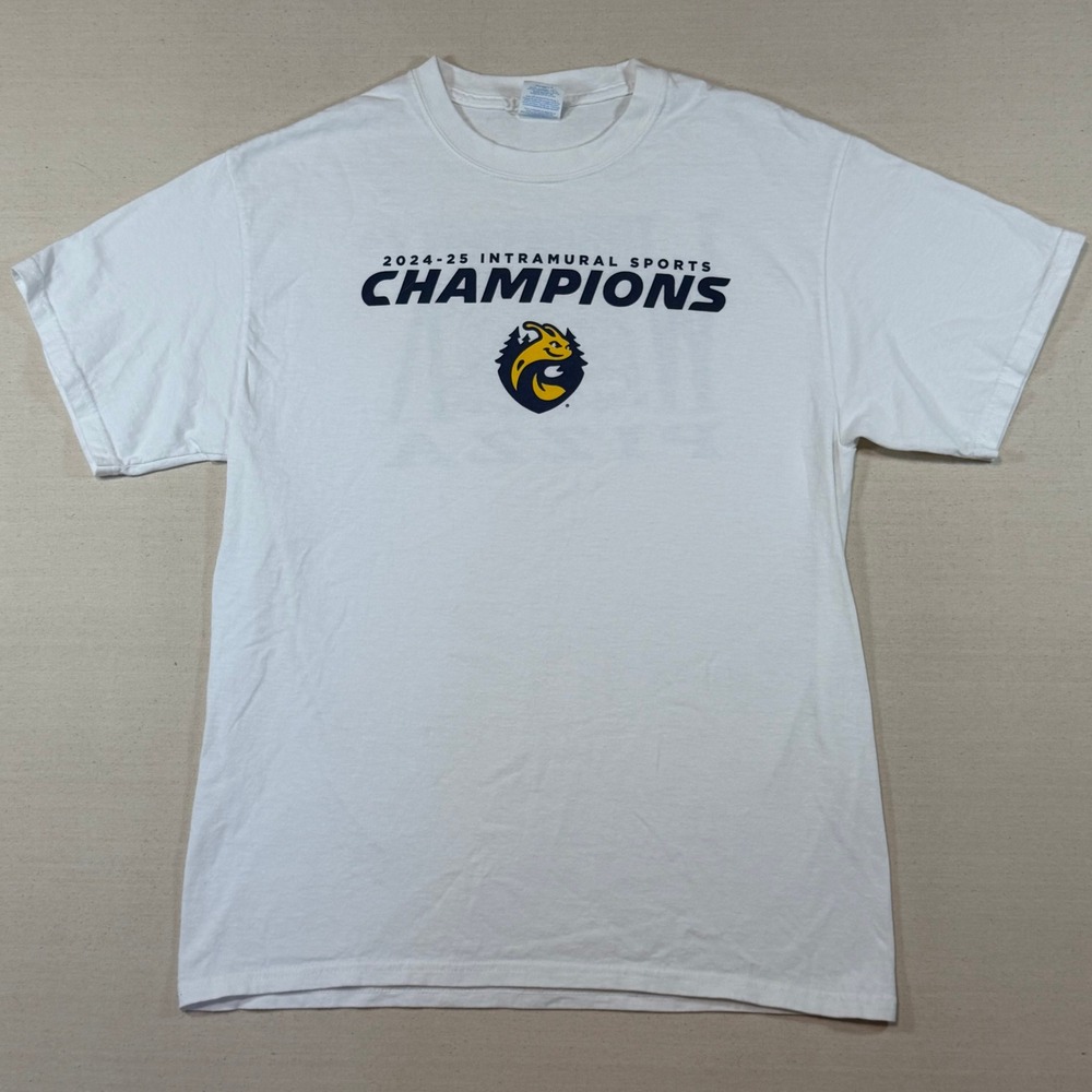 UCSC Santa Cruz Intramural Sports Champions Woodstock Pizza T-Shirt White Medium